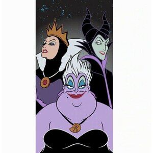 New Disney Villains Beach Bath Pool Gift Towel Ursula Evil Queen Maleficent NWT